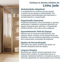 Guarda-Roupa Modulado de Canto 5 Peças 9 Portas com 4 Portas Reflecta Jade Cabecasa Madeiramadeira - 15