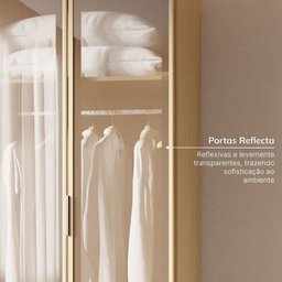 Guarda-Roupa Modulado de Canto 5 Peças 9 Portas com 4 Portas Reflecta Jade Cabecasa Madeiramadeira - 7