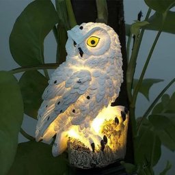 Coruja Luminaria Solar Jardim Quintal Luz Led Espeto Casa Placa Decorativa Noturna Enfeite Escultura - 10