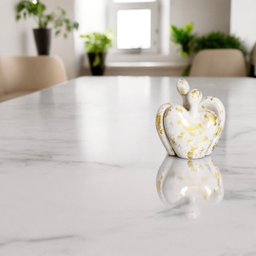 Escultura Decorativa de Cerâmica Romance Branco e Dourado Imperatriz - 6