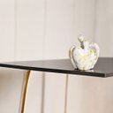 Ver imagem 5 de Escultura Decorativa de Cerâmica Romance Branco e Dourado Imperatriz