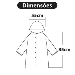 Capa de Chuva Infantil Impermeável com Capuz:branco - 5