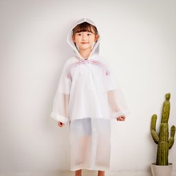 Capa de Chuva Infantil Impermeável com Capuz:branco - 2