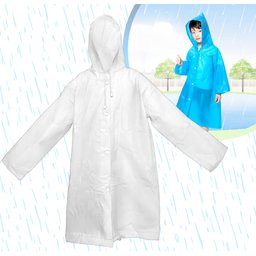 Capa de Chuva Infantil Impermeável com Capuz:branco - 1
