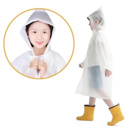 Capa de Chuva Infantil Impermeável com Capuz:branco - 4