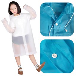 Capa de Chuva Infantil Impermeável com Capuz:branco - 3