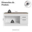 Ver imagem 2 de Balcão de Cozinha 150 cm 2 Portas 2 Gavetas Branco Tampo Rustic Agata Madesa