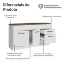 Ver imagem 3 de Balcão de Cozinha 150 cm 2 Portas 2 Gavetas Branco Tampo Rustic Agata Madesa