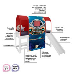Cama com Escorregador Joy e Dossel Barraca Space Pura Magia - 2
