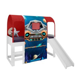 Cama com Escorregador Joy e Dossel Barraca Space Pura Magia - 1