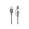 Cabo Micro Usb e Lightning 2 em 1 Premium Cinza - Sony - 1