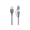 Ver imagem 1 de Cabo Micro Usb e Lightning 2 em 1 Premium Cinza - Sony
