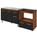 Ver imagem 1 de Balcao Cooktop 5 Bocas e Pia 120cm Savana Preto Mobbs