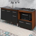 Ver imagem 2 de Balcao Cooktop 5 Bocas e Pia 120cm Savana Preto Mobbs