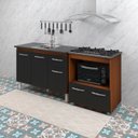Ver imagem 6 de Balcao Cooktop 5 Bocas e Pia 120cm Savana Preto Mobbs