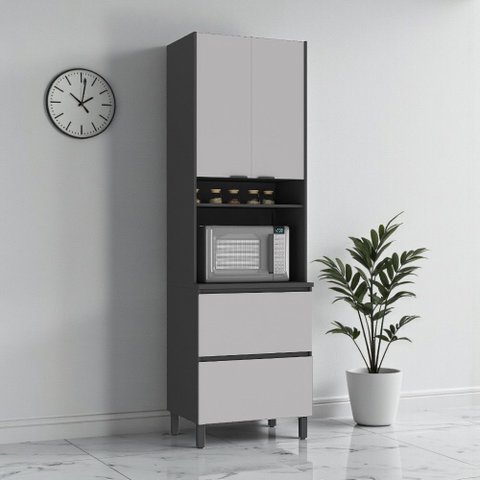 Paneleiro 3 Portas 1 Gaveta 70cm Espaço para Forno 100% MDF Dobradiça Slow Motion Lúmina Itatiaia Ci