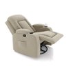 Poltrona do Papai Reclinável Giratória e Balanço Sala de Cinema Crihs Manual Glider Veludo Bege G23 - Gran Belo - 7