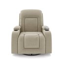 Ver imagem 2 de Poltrona do Papai Reclinável Giratória e Balanço Sala de Cinema Crihs Manual Glider Veludo Bege G23 - Gran Belo