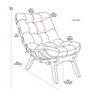 Poltrona Decorativa Costela Base Madeira Linho Bege - 5