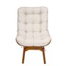 Poltrona Decorativa Costela Base Madeira Linho Bege - 2