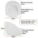 Ver imagem 5 de Poltrona Giratória 87cm Heidi Courino Preto | Bouclé Suave Bege - Sallar Home