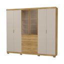 Ver imagem 1 de Guarda Roupa Casal MDF Vidro Reflecta 6 Portas 4 Gavetas Dubai Ouro - Nature/Fendi