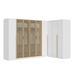 Guarda-Roupa Modulado de Canto 5 Peças 9 Portas com 4 Portas Reflecta Jade Cabecasa Madeiramadeira - 17