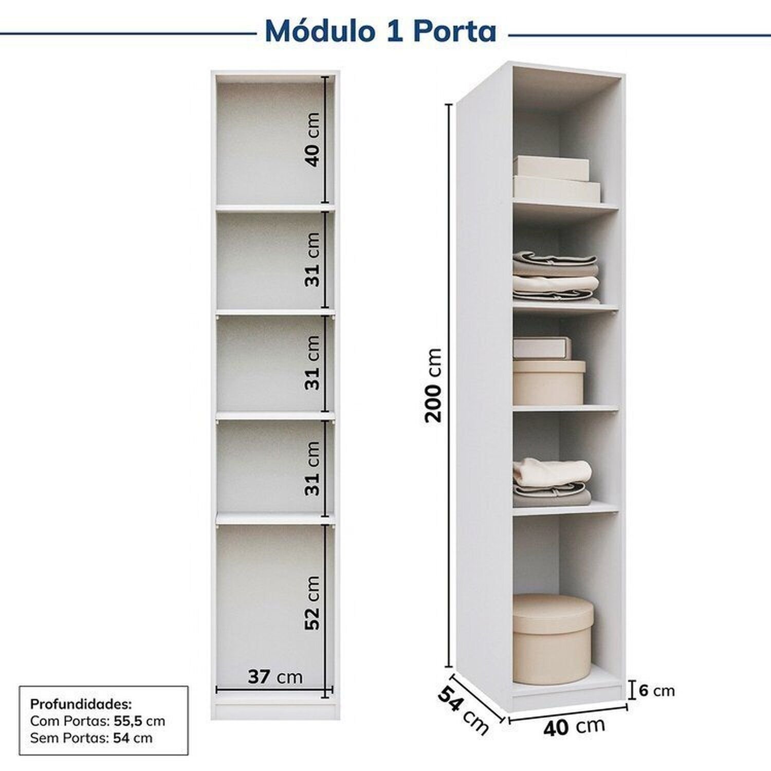 Guarda-roupa Modulado de Canto 5 Peças 9 Portas Jade Cabecasa Madeiramadeira - 10