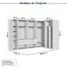 Guarda-roupa Modulado de Canto 5 Peças 9 Portas Jade Cabecasa Madeiramadeira - 3