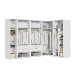 Guarda-Roupa Modulado de Canto 5 Peças 9 Portas com 4 Portas Reflecta Jade Cabecasa Madeiramadeira - 5