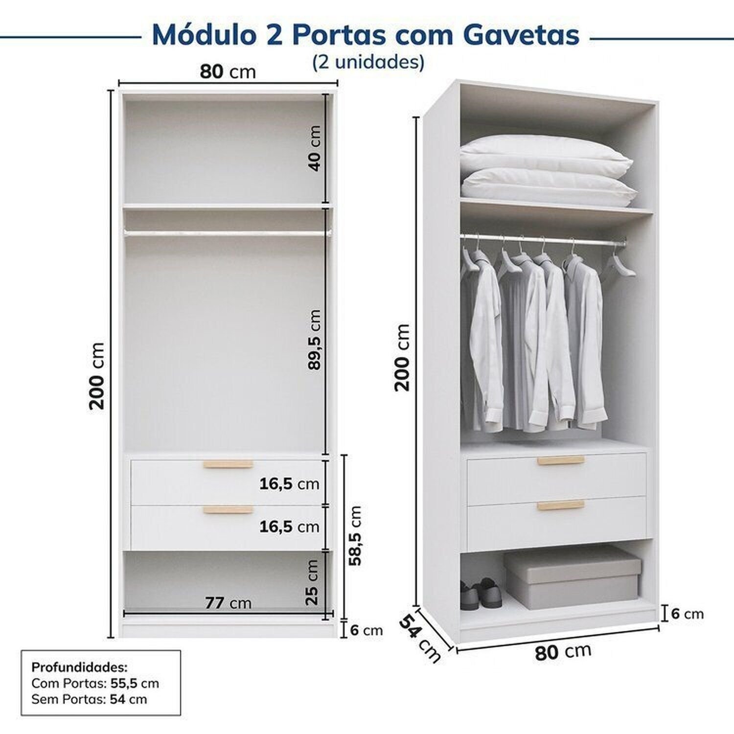 Guarda-roupa Modulado de Canto 5 Peças 9 Portas Jade Cabecasa Madeiramadeira - 11
