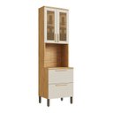 Ver imagem 1 de Paneleiro 4 Portas Vidro Reflecta e Espaço para Microondas 65,90cm 100% MDF Estônia Espresso Móveis 