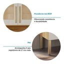 Ver mais imagens de Paneleiro 4 Portas Vidro Reflecta e Espaço para Microondas 65,90cm 100% MDF Estônia Espresso Móveis 