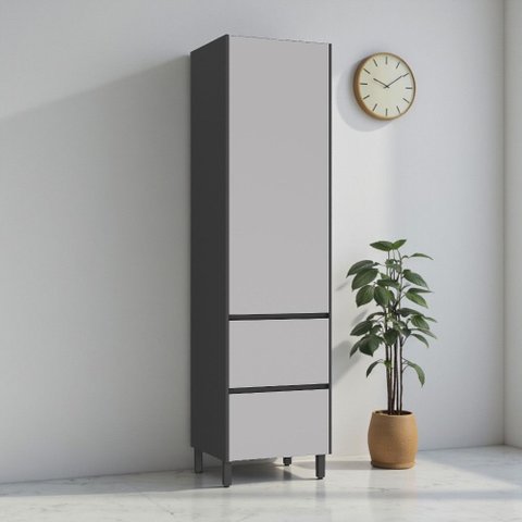 Paneleiro/Dispenseiro 2 Portas 1 Gaveta Altura 230cm 100% MDF Dobradiça Slow Motion Lúmina Itatiaia