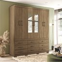 Ver imagem 1 de Guarda Roupa Casal 6 Portas 9 Gavetas com Espelhos e Pes Santos Andira