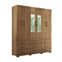 Ver imagem 2 de Guarda Roupa Casal 6 Portas 9 Gavetas com Espelhos e Pes Santos Andira