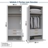Guarda-roupa Modulado de Canto 5 Peças 9 Portas Jade CabeCasa MadeiraMadeira - 12