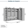 Guarda-roupa Modulado de Canto 5 Peças 9 Portas Jade CabeCasa MadeiraMadeira - 3