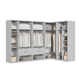Guarda-Roupa Modulado de Canto 5 Peças 9 Portas com 4 Portas Reflecta Jade Cabecasa Madeiramadeira - 5