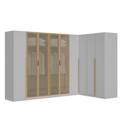 Guarda-Roupa Modulado de Canto 5 Peças 9 Portas com 4 Portas Reflecta Jade Cabecasa Madeiramadeira - 18