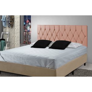 Cabeceira Painel Dubai Deluxe Estofada Queen Size Rosé - 1,60 metros