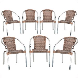 7 Cadeira Maresia Aluminio Polido Fibra Sintetica Tr. Simples - Argila