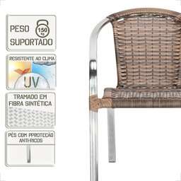 7 Cadeira Maresia Aluminio Polido Fibra Sintetica Tr. Simples - Argila - 4
