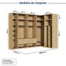 Guarda-roupa Modulado de Canto 10 Peças 18 Portas Jade CabeCasa MadeiraMadeira - 3