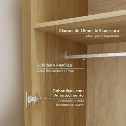 Guarda-Roupa Modulado de Canto 10 Peças 18 Portas com 4 Portas Reflecta Jade Cabecasa Madeiramadeira - 8
