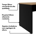 Ver imagem 4 de Escrivaninha Mesa Escritório Diretor em L 120cm Espresso Móveis Calvi e Preto Marrom