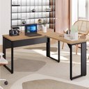 Ver imagem 1 de Escrivaninha Mesa Escritório Diretor em L 120cm Espresso Móveis Calvi e Preto Marrom
