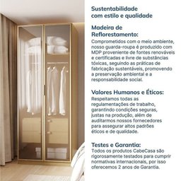 Guarda-Roupa Modulado de Canto 10 Peças 18 Portas com 4 Portas Reflecta Jade Cabecasa Madeiramadeira - 16