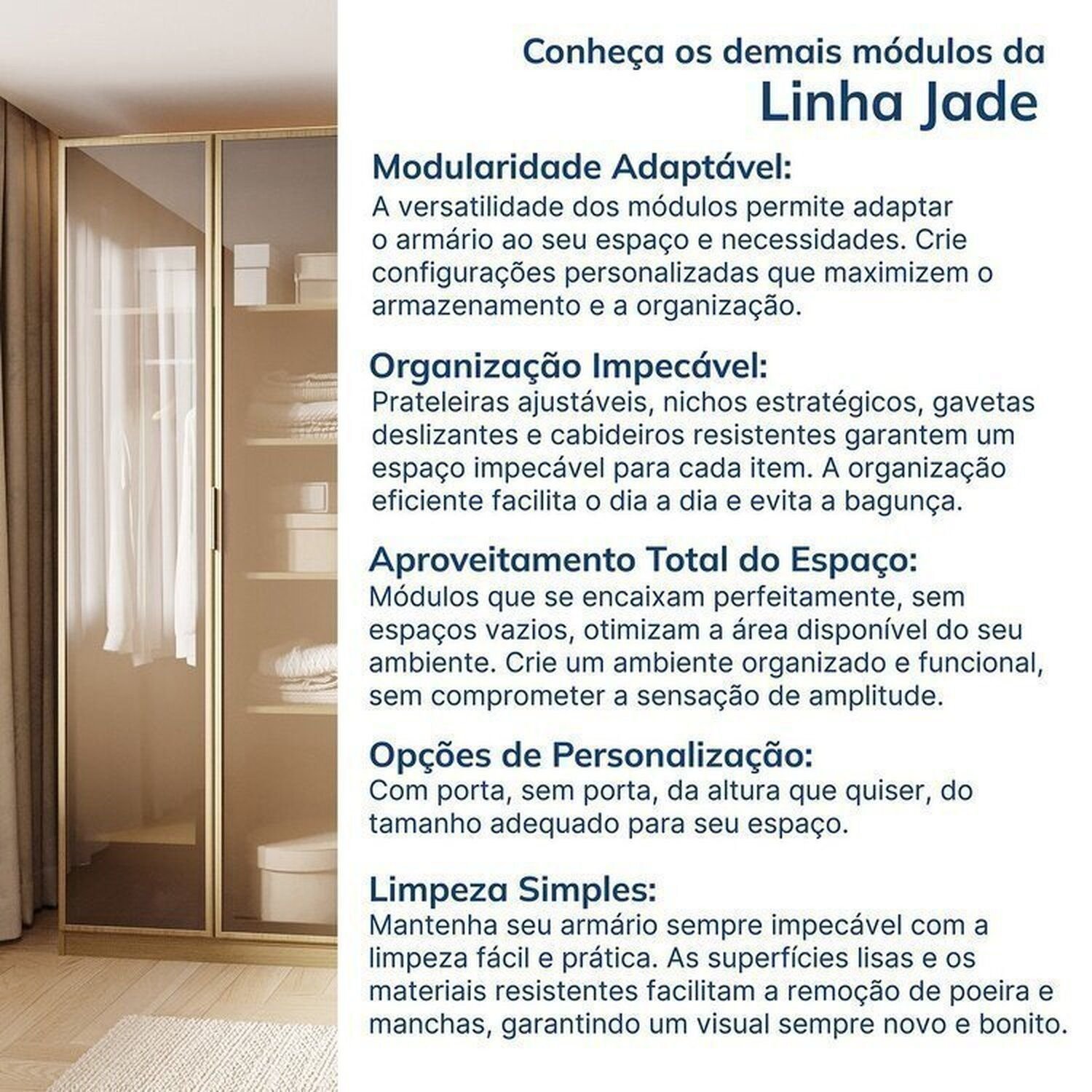 Guarda-roupa Modulado de Canto 10 Peças 18 Portas Jade Cabecasa Madeiramadeira - 17