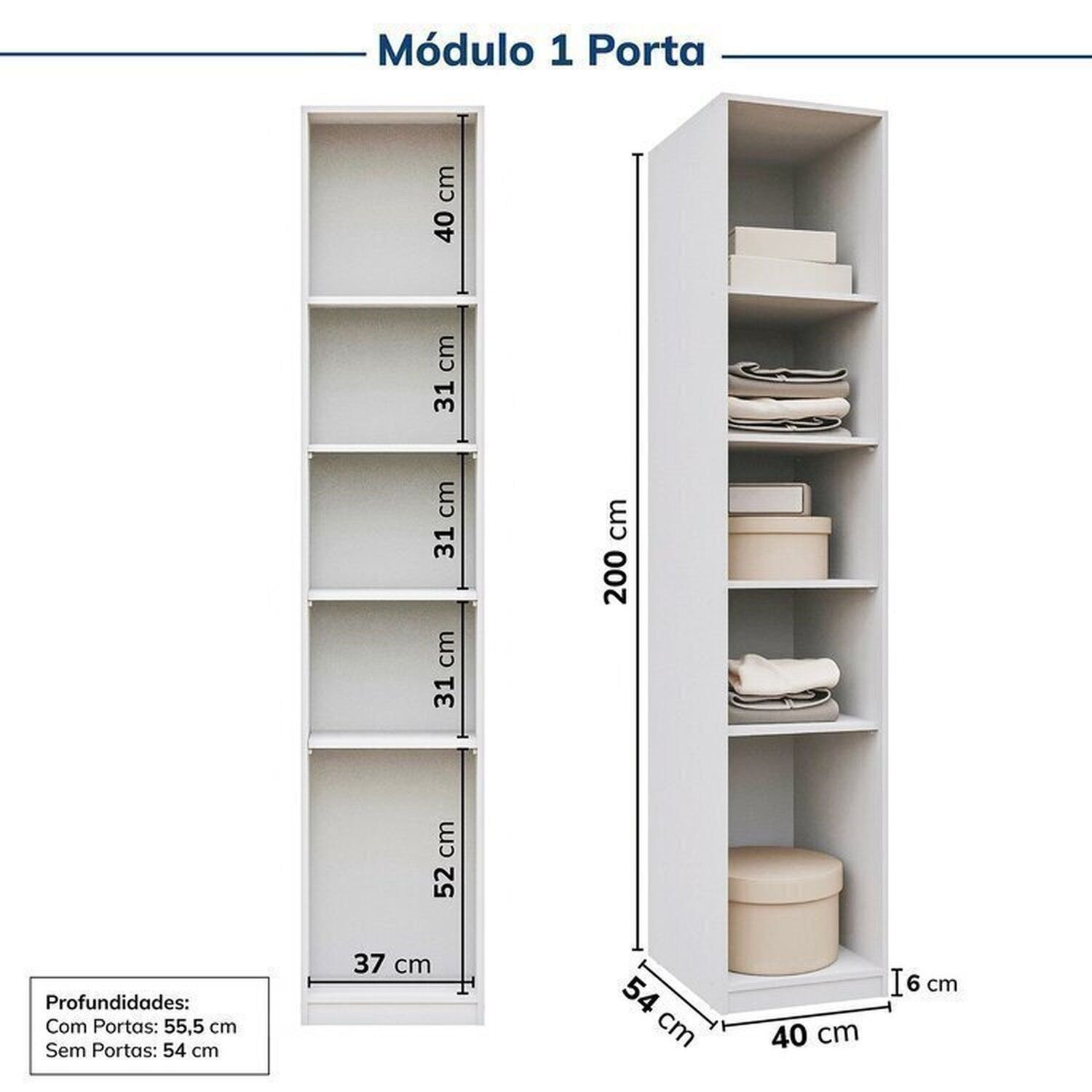 Guarda-roupa Modulado de Canto 10 Peças 18 Portas Jade Cabecasa Madeiramadeira - 11